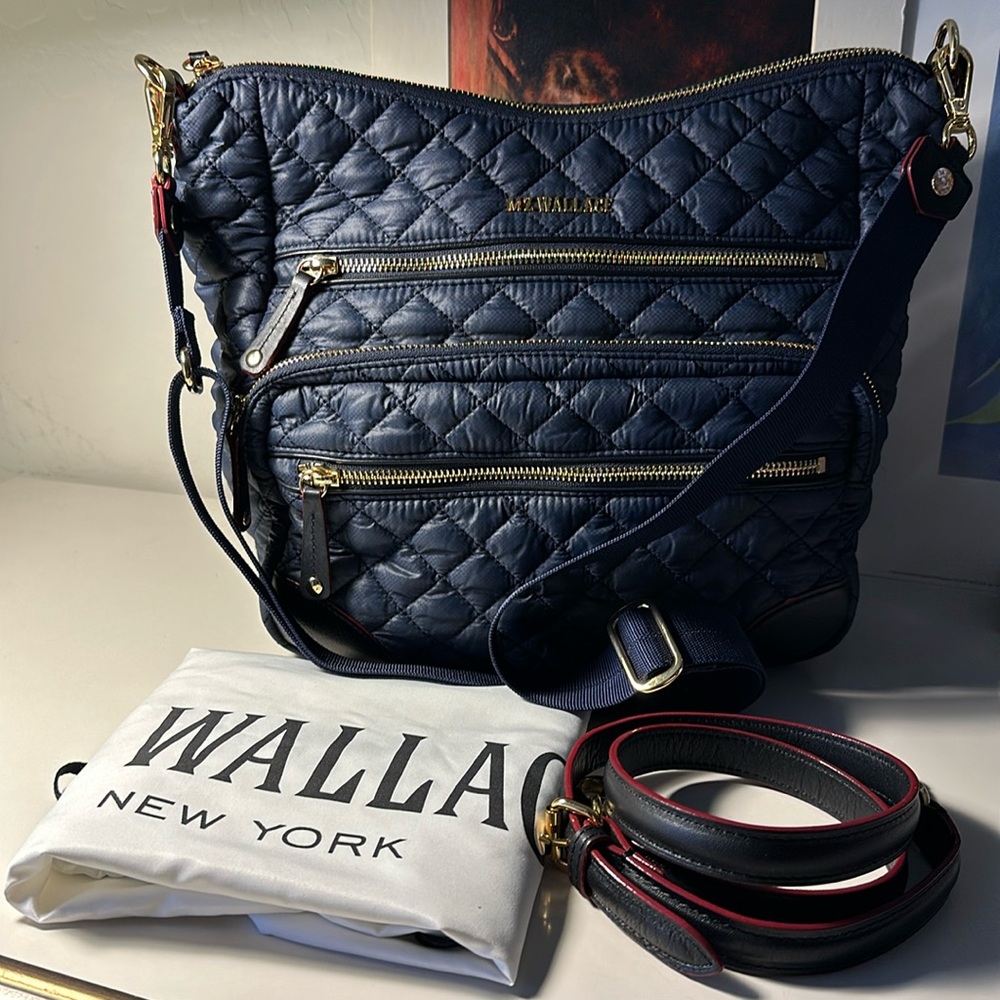 MZ Wallace Downtown Crosby hobo  bag in Dawn (Dark Navy).